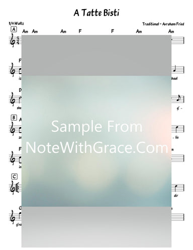 A Tatte Bisti - א טאטע ביסטו Lead Sheet (Traditional - Avrohom Fried) Album Forever One 2010-Sheet music-NoteWithGrace.com