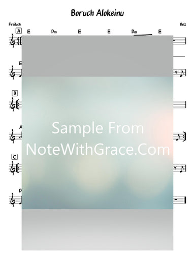 Baruch Elokeinu - ברוך אלוקינו Lead Sheet (Belz)-Sheet music-NoteWithGrace.com