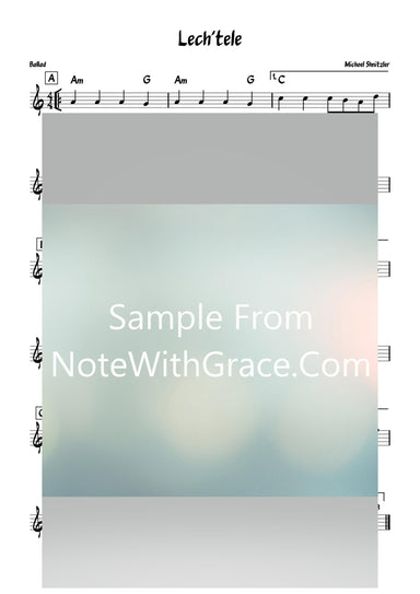 Lech'tele - לעכטעלע Lead Sheet (Michual Shnitzler - מיכאל שניצלער)-Sheet music-NoteWithGrace.com