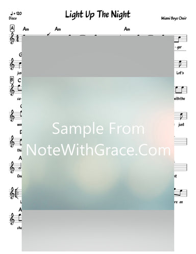 Light Up The Night Lead Sheet (Yerachmiel Begun/Miami Boys Choir)-Sheet music-NoteWithGrace.com