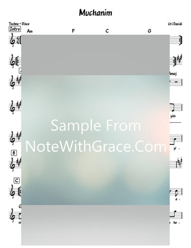 Muchanim Lead Sheet (Uri Davidi) Album: Muchanim 2019-Sheet music-NoteWithGrace.com