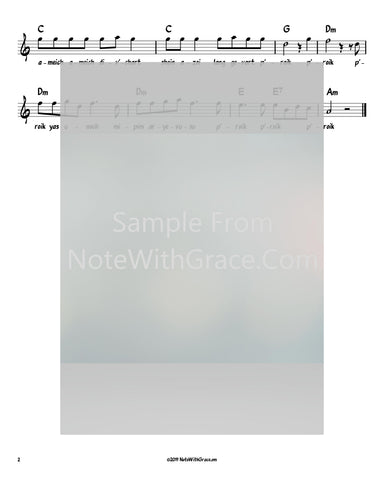 Proik Lead Sheet (Menachem Moskowitz) Album: Shmoi Shel Melech-Sheet music-NoteWithGrace.com